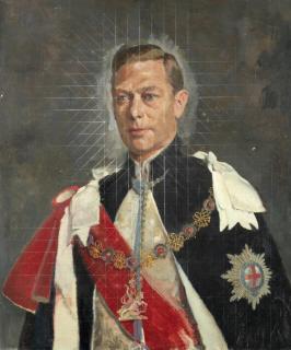 Sir Gerald Festus Kelly RA, KCVO, PRA - King George VI, bust length portrait study unframed