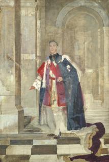 Sir Gerald Festus Kelly RA, KCVO, PRA - King George VI, full length portrait study unframed