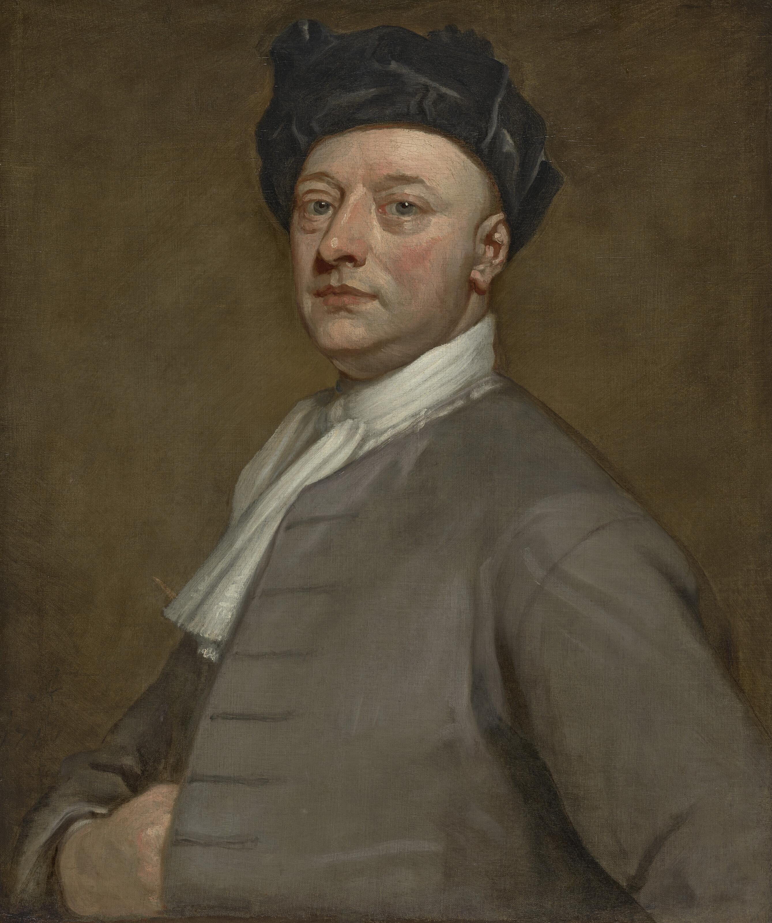 Sir Godfrey Kneller - Portrait of a gentleman, half-length, in a black velvet cap