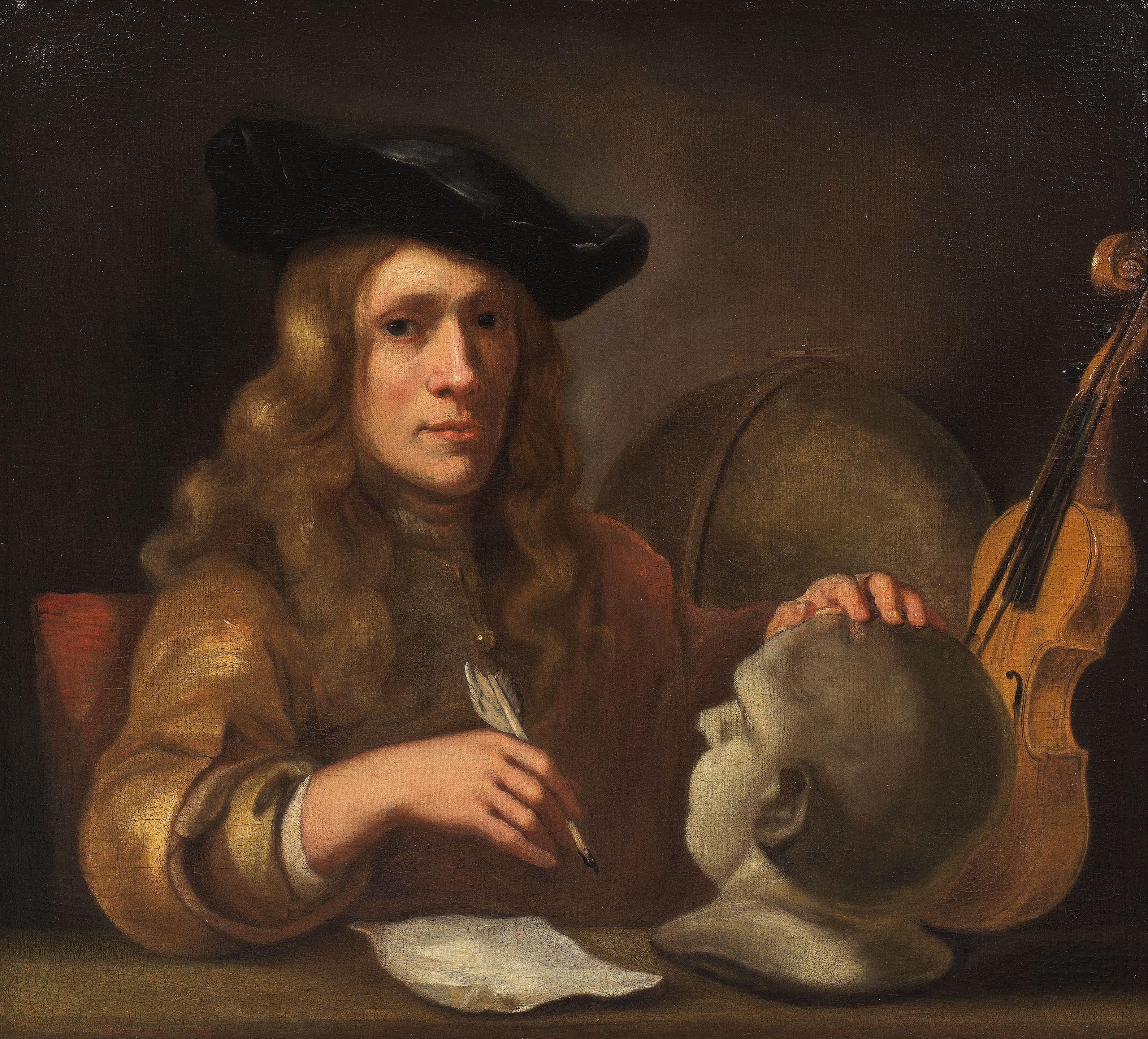 Sir Godfrey Kneller - Self portrait of the artist in his studio