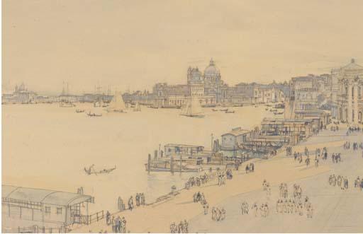 Sir Henry George Rushbury, R.A., R.W.S. - Schiavoni, Evening, Venice