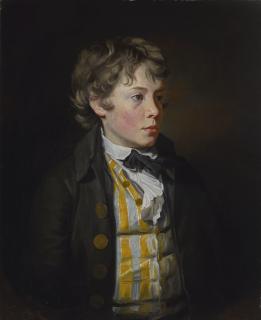 Sir Henry Raeburn, R.A. - Portrait Of A Boy In A Striped Waistcoat