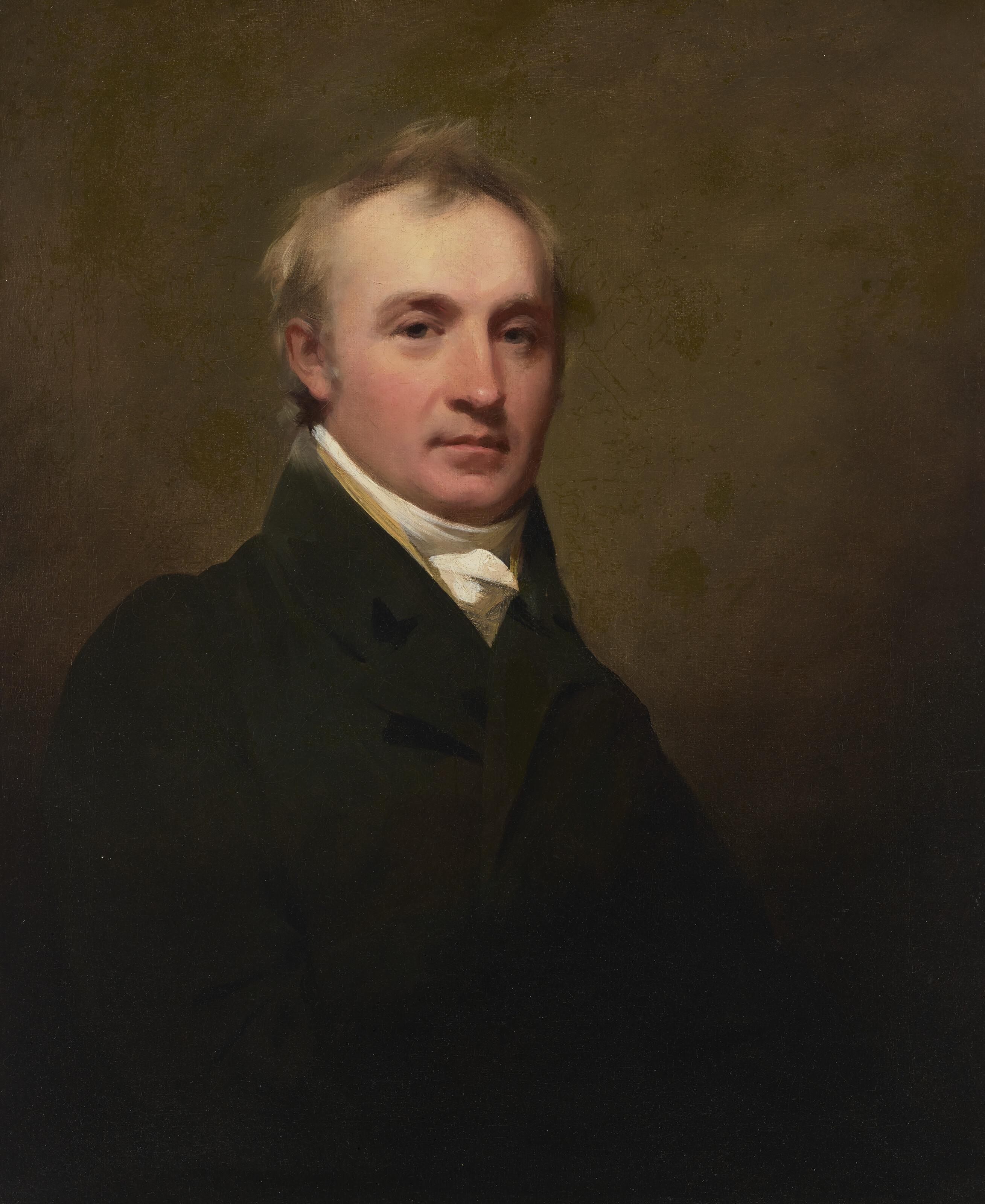 Sir Henry Raeburn, R.A. - Portrait of a gentleman, said to be the Rev. John Lockhart (1761-1842), half-length, in a black coat