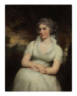 Sir Henry Raeburn, R.A. - Portrait of Dame Helen Houston of Clerkington, seated, three-quarter-length, in a white dress