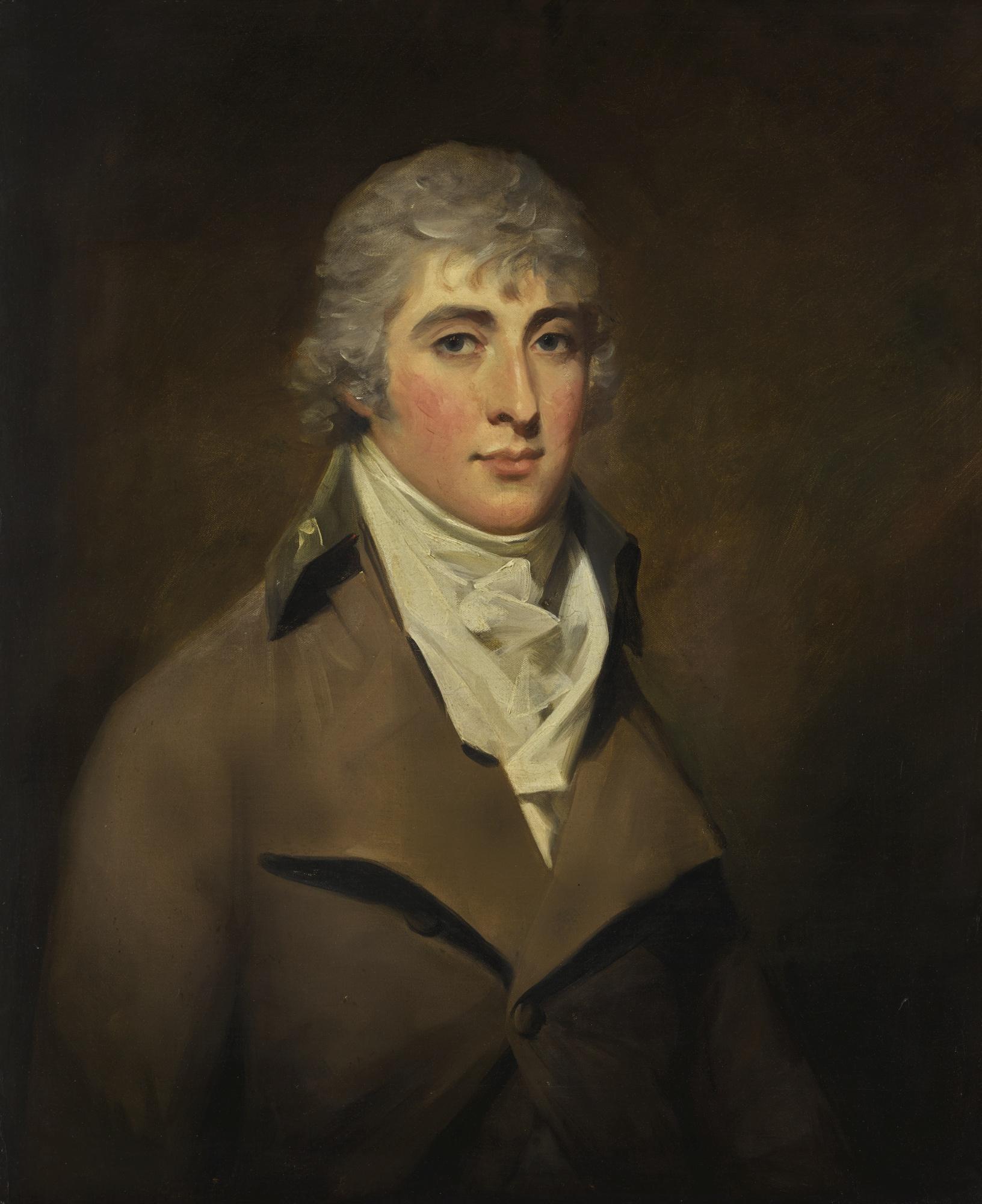 Sir Henry Raeburn, R.A. - Portrait Of James Hepburn, Half-Length, Wearing A Grey Coat And White Stock