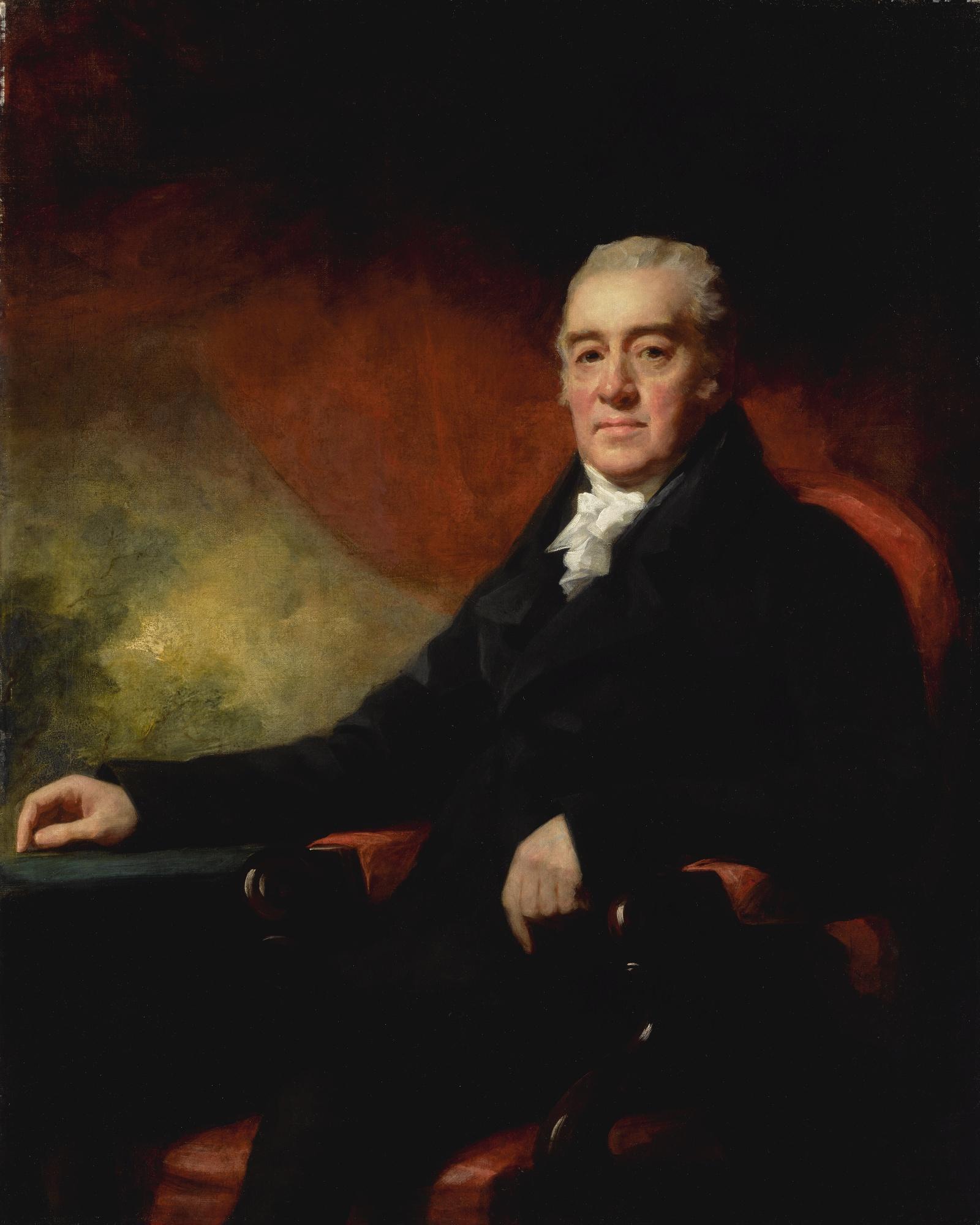 Sir Henry Raeburn, R.A. - Portrait Of William Murray, Esq., Three-Quarter Length, Seated Wearing A White Stock And A Dark Coat
