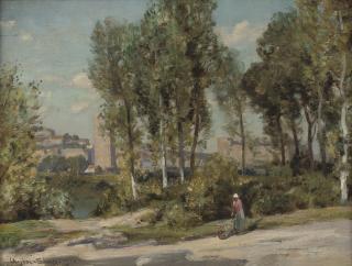 Sir Herbert Edwin Pelham Hughes-Stanton, R.A., P.R - Beside a river in the Campagna