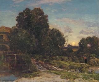Sir Herbert Edwin Pelham Hughes-Stanton, R.A., P.R - Moonrise, The mill