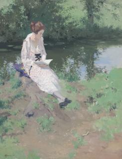 Sir Herbert James Gunn, R.A. - By the River