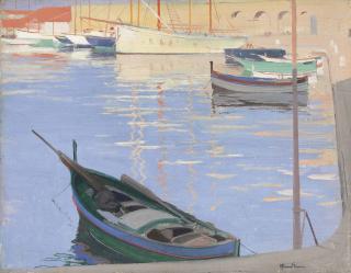 Sir Herbert James Gunn, R.A. - Harbour Scene