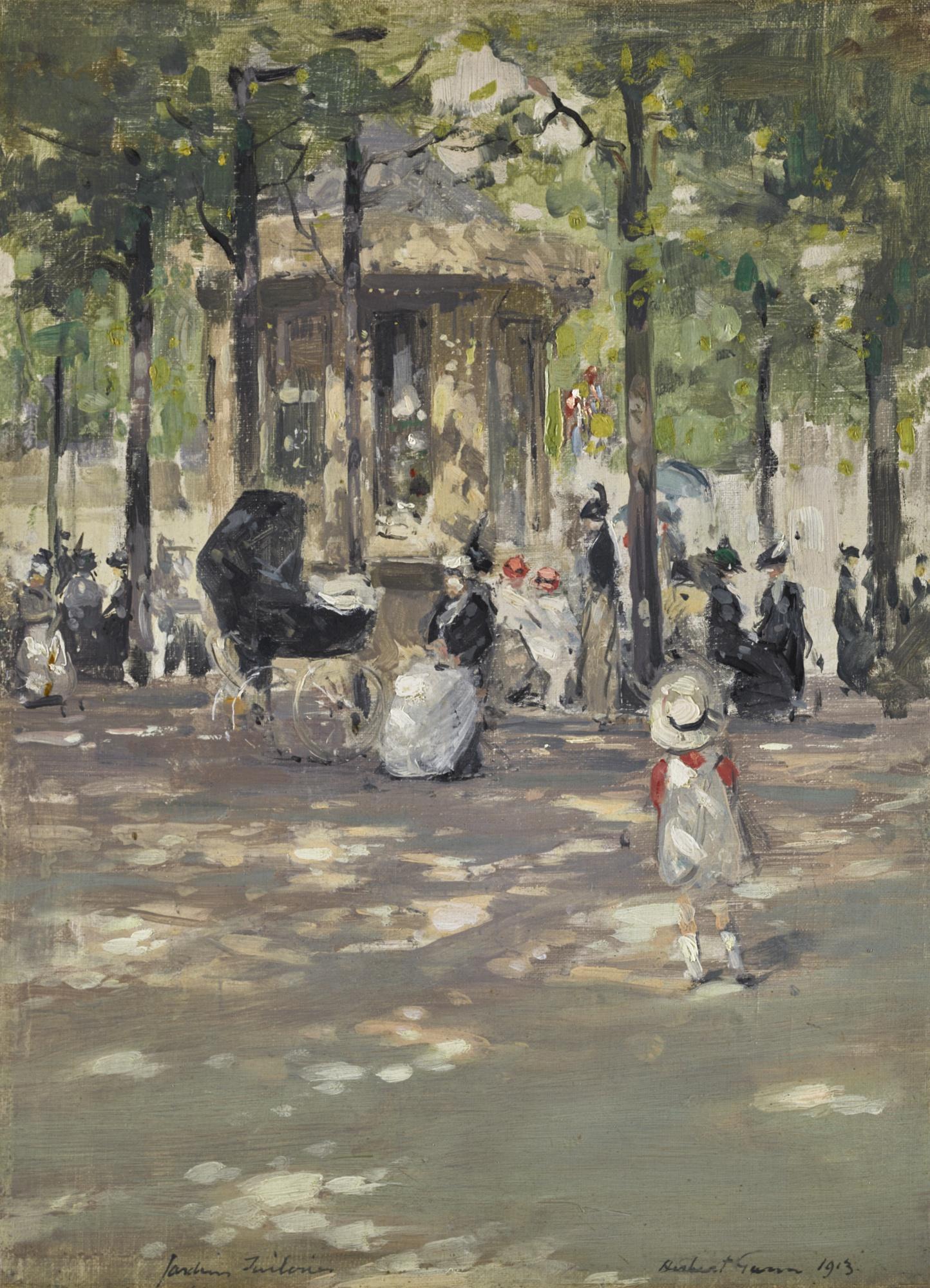 Sir Herbert James Gunn, R.A. - Le Petit Café, Tuileries, Paris