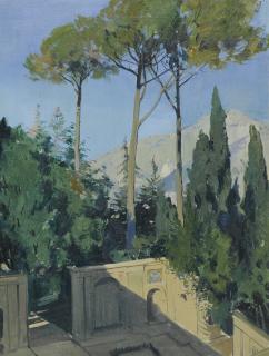 Sir Herbert James Gunn, R.A. - The Garden Of The Villa D\'Este