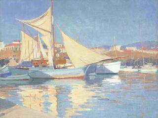 Sir Herbert James Gunn, R.A. - The Harbour At Cannes