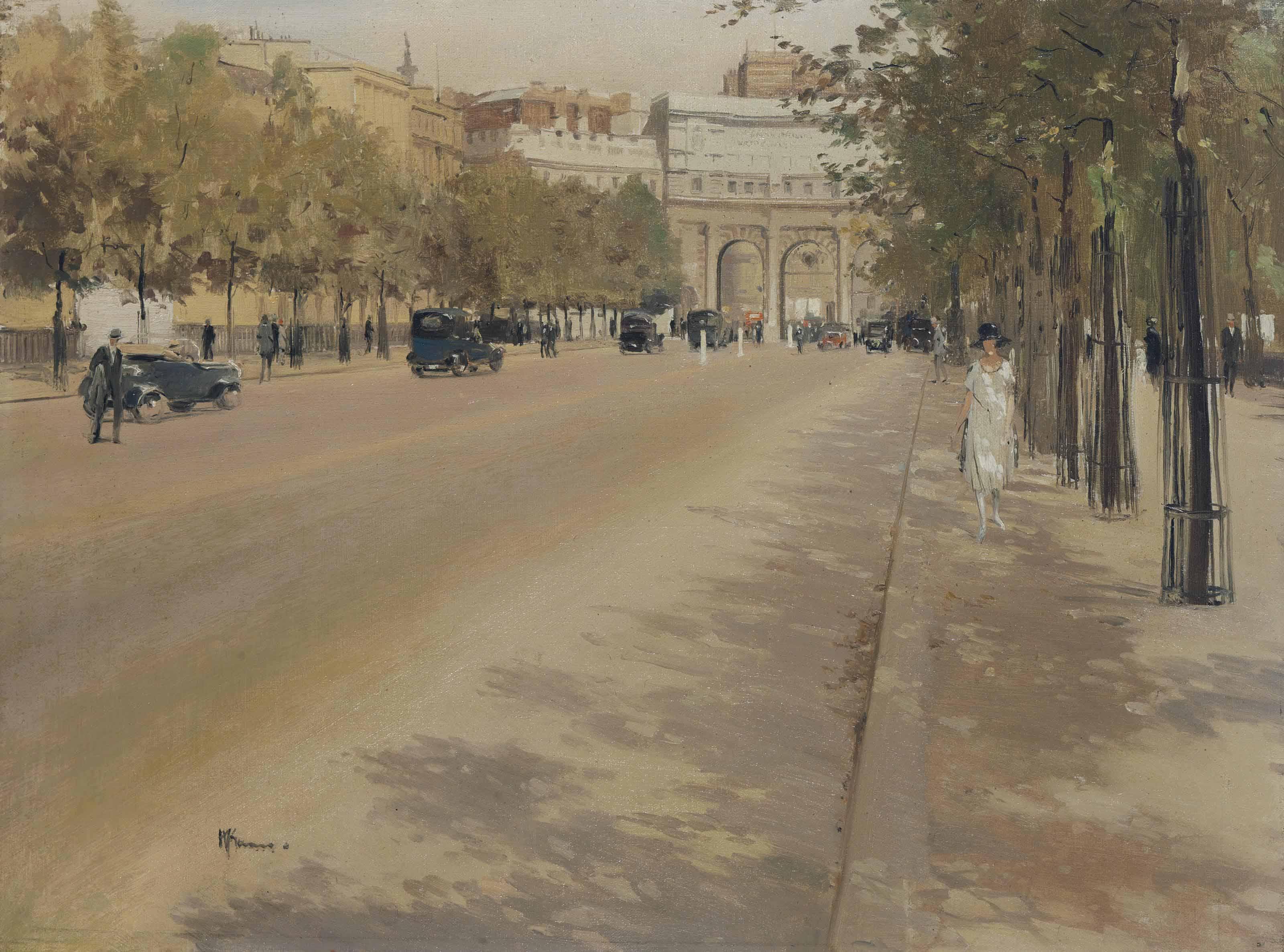 Sir Herbert James Gunn, R.A. - The Mall, looking towards Admiralty Arch, London