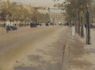 Sir Herbert James Gunn, R.A. - The Mall, looking towards Admiralty Arch, London