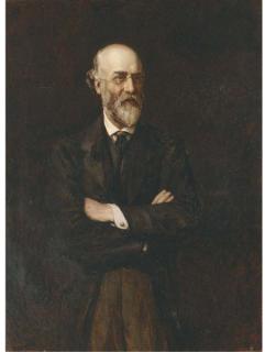 Sir Hubert Von Herkomer, R.A., R.W.S., C.V.O. - Portrait Of A Gentleman, Three-Quarter-Length, In A Black Frock Coat