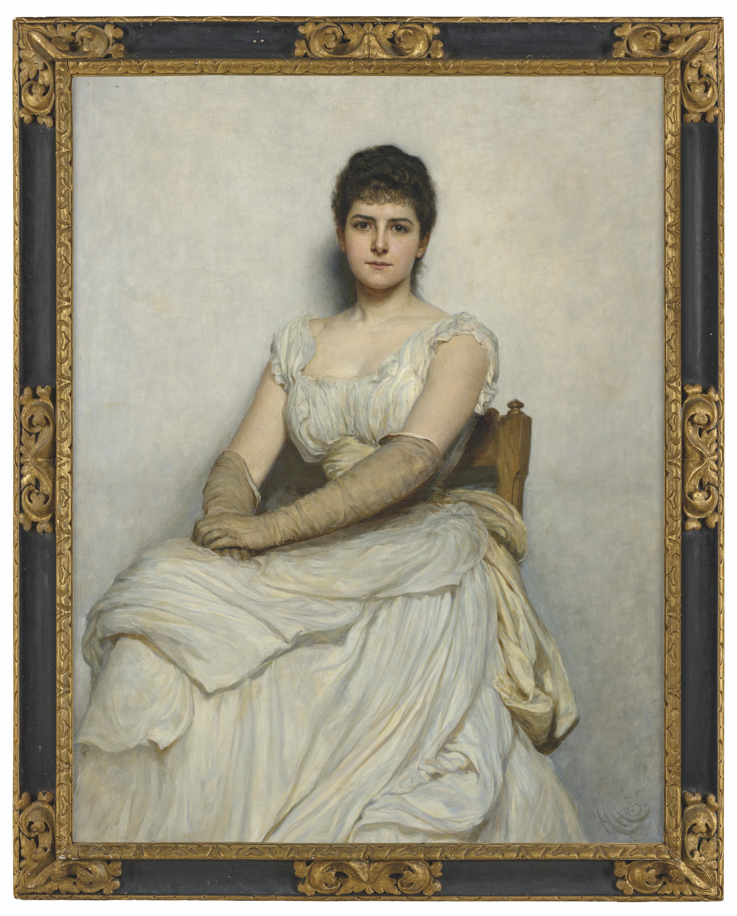 Sir Hubert Von Herkomer, R.A., R.W.S. - Miss Katherine Grant (The Lady in White)
