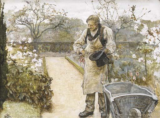 Sir Hubert Von Herkomer, R.A., R.W.S. - The old gardener