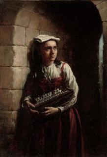Sir Hubert von Herkommer, R.A., R.W.S., C.V.O - The accordian girl