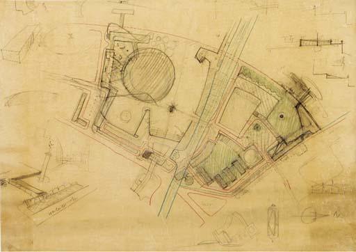 Sir Hugh Casson, P.R.A. - An original architectural plan for the Festival of Britain, 1951