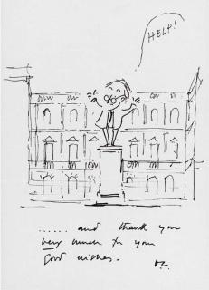 Sir Hugh Casson, P.R.A. - Self-Portrait On A Pedestal In Burlington Square