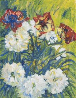 Sir Jacob Epstein - Peonies and poppies