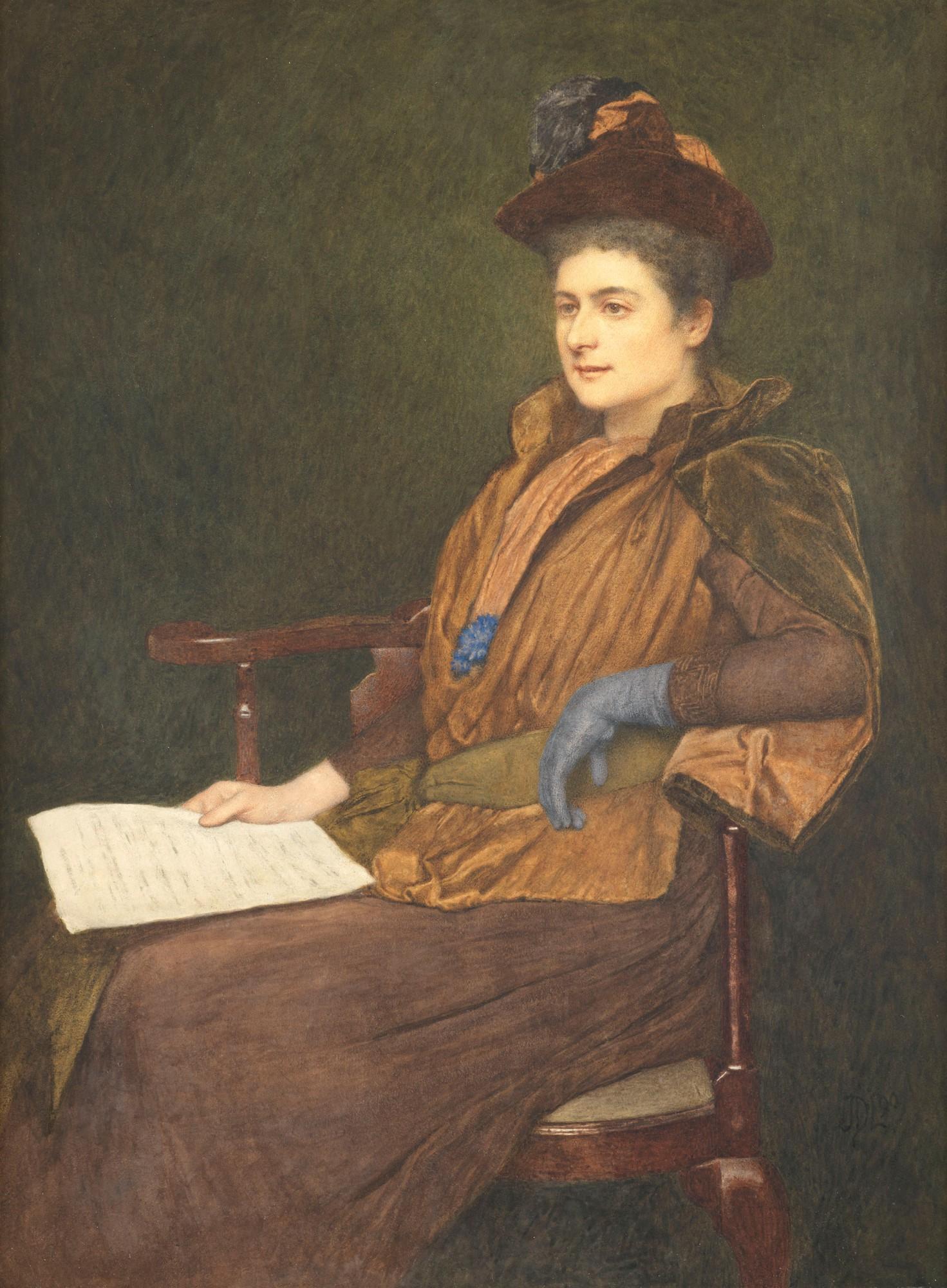 Sir James Dromgole Linton - Portrait Of Miss Agnes Ashbee