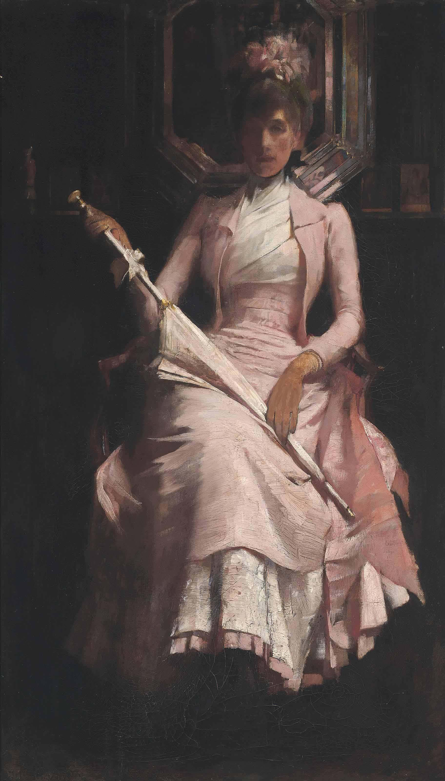 Sir James Jebusa Shannon, R.A., P.R.B.A. - Rose Pink, C.1888