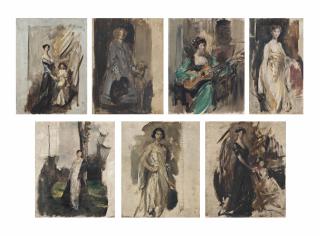 Sir James Jebusa Shannon, R.A., P.R.B.A. - Seven Oil Studies For Portraits Of Women, Including Two Of Florence And Kitty