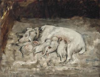 Sir James Jebusa Shannon, R.A., R.B.A., P.R.S.P.P. - Blossom And Her Puppies, C. 1890