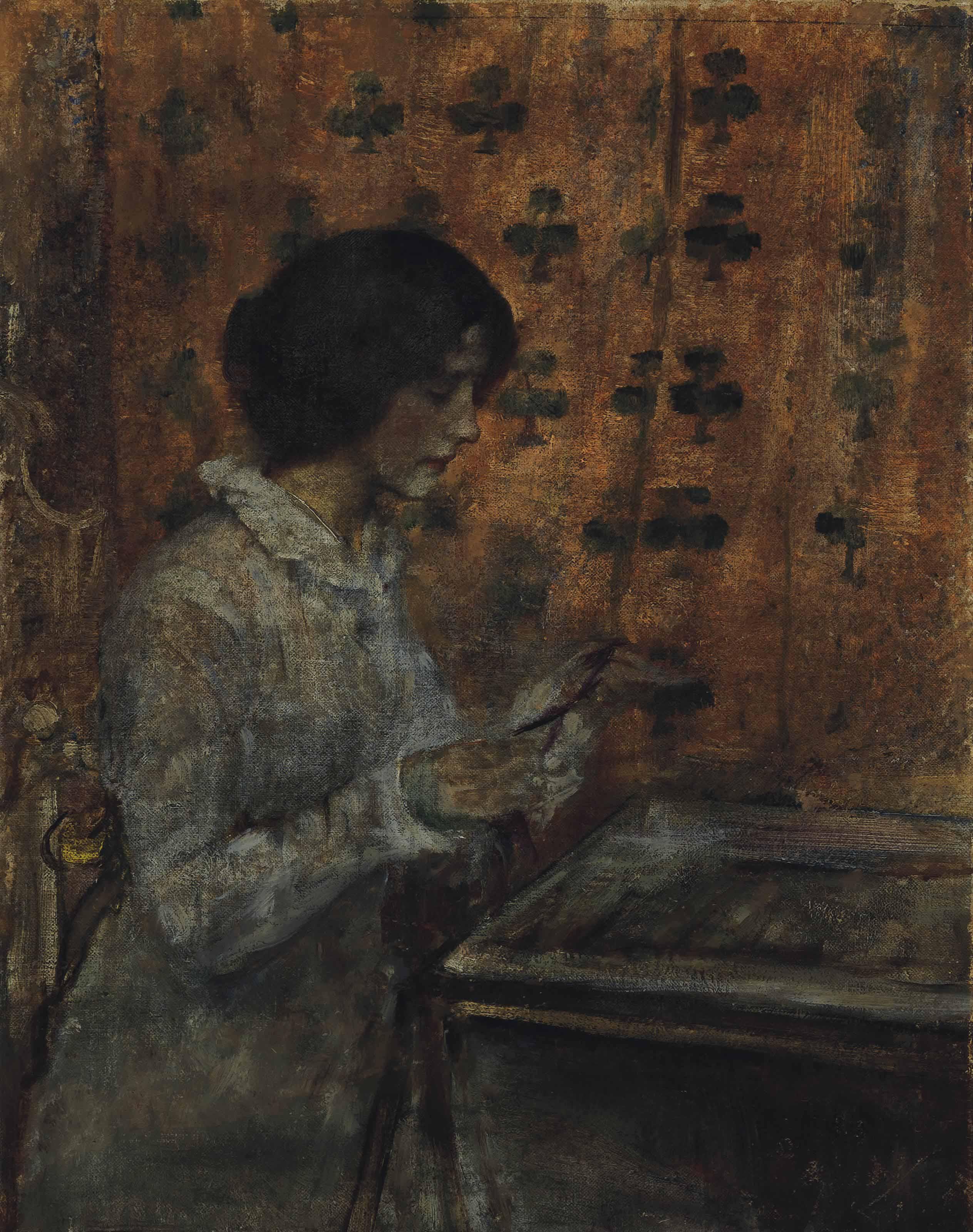 Sir James Jebusa Shannon, R.A., R.B.A., P.R.S.P.P. - Finishing Touches