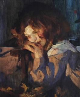Sir James Jebusa Shannon, R.A., R.B.A., P.R.S.P.P. - Kitty By Firelight, C. 1897