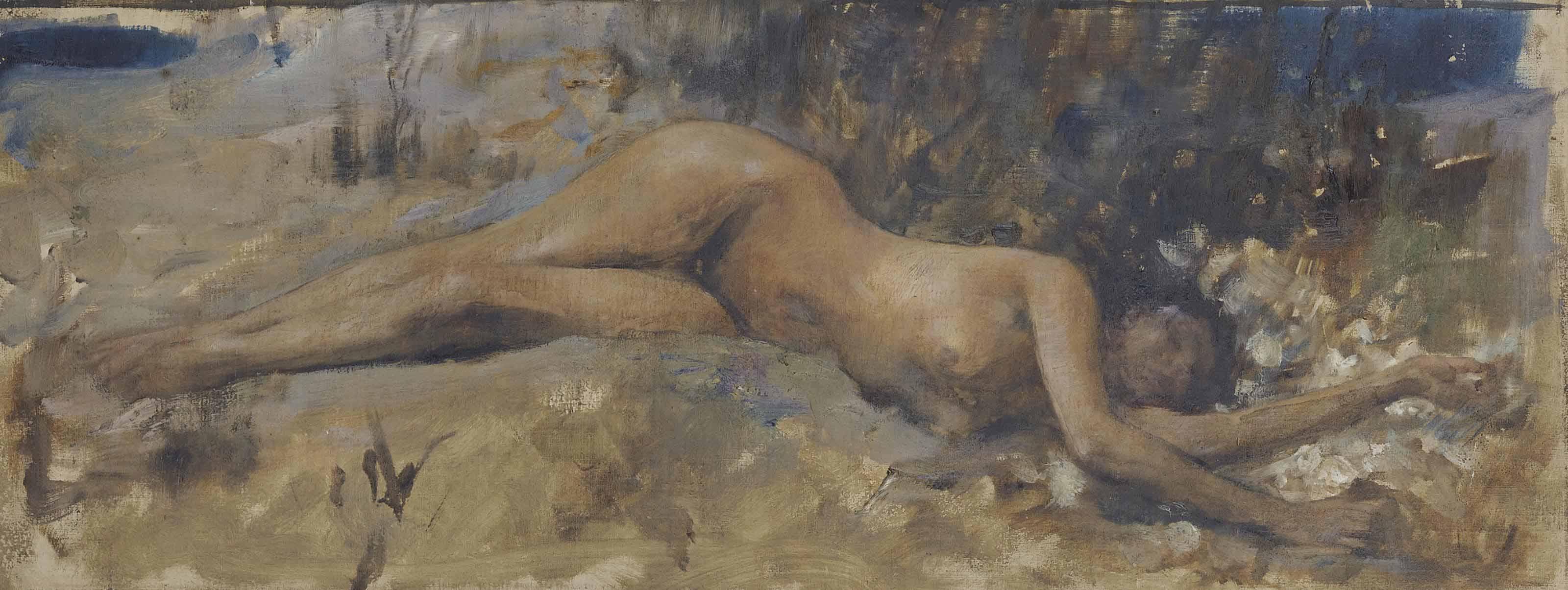 Sir James Jebusa Shannon, R.A., R.B.A., P.R.S.P.P. - Sunbathing Nude