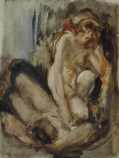Sir James Jebusa Shannon, R.A., R.B.A., P.R.S.P.P. - Two Female Nudes: Study For The Infant Bacchus. C. 1908.