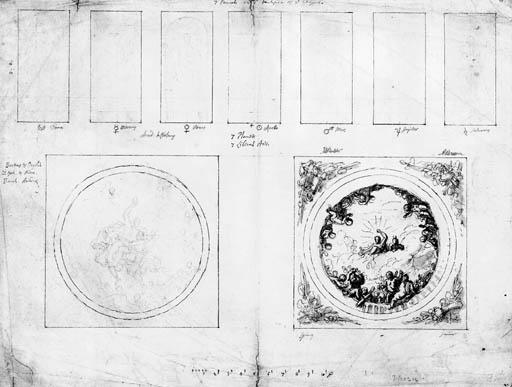 Sir James Thornhill - Preliminary Studies For The Walls And Ceiling Of A Chapel, Depicting The Seasons, Boreas And Orythia, Zepharius And Flora And Bacchus And Ariadne, And Seven Planets