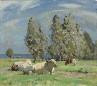 Sir John Alfred Arnesby Brown, R.A., R.B.A. - Cattle resting