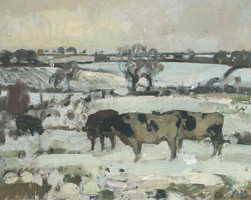 Sir John Alfred Arnesby Brown, R.A. - Cattle In A Winter Landscape