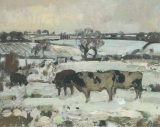 Sir John Alfred Arnesby Brown, R.A. - Cattle In A Winter Landscape