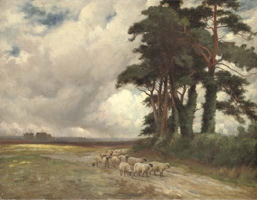 Sir John Alfred Arnesby Brown, R.A. - Sheep And Pine Trees