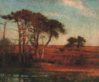 Sir John Alfred Arnesby Brown, R.A. - Sunrise over an autumnal Landscape