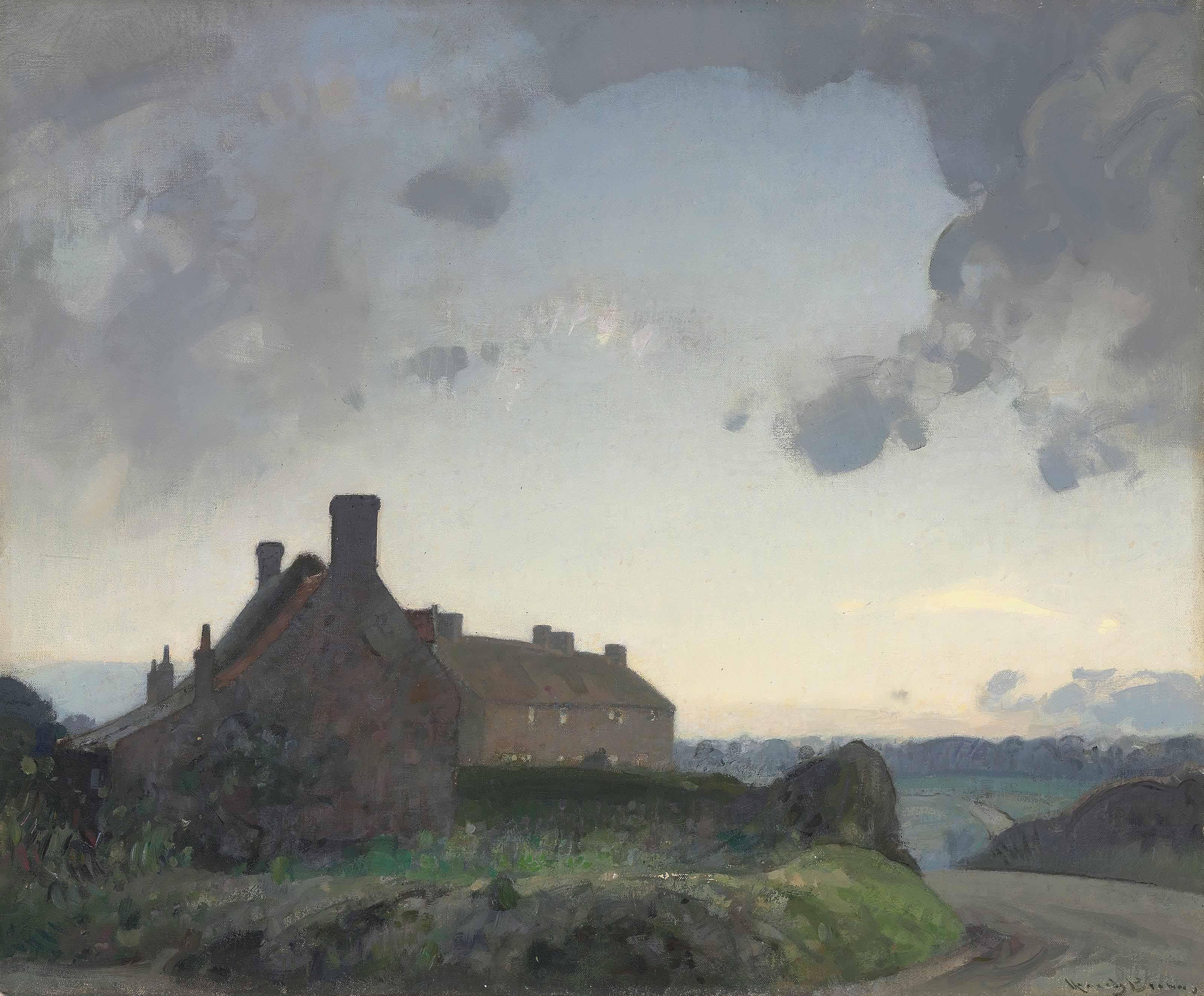 Sir John Alfred Arnesby Brown, R.A. - The end of the village, Haddiscoe