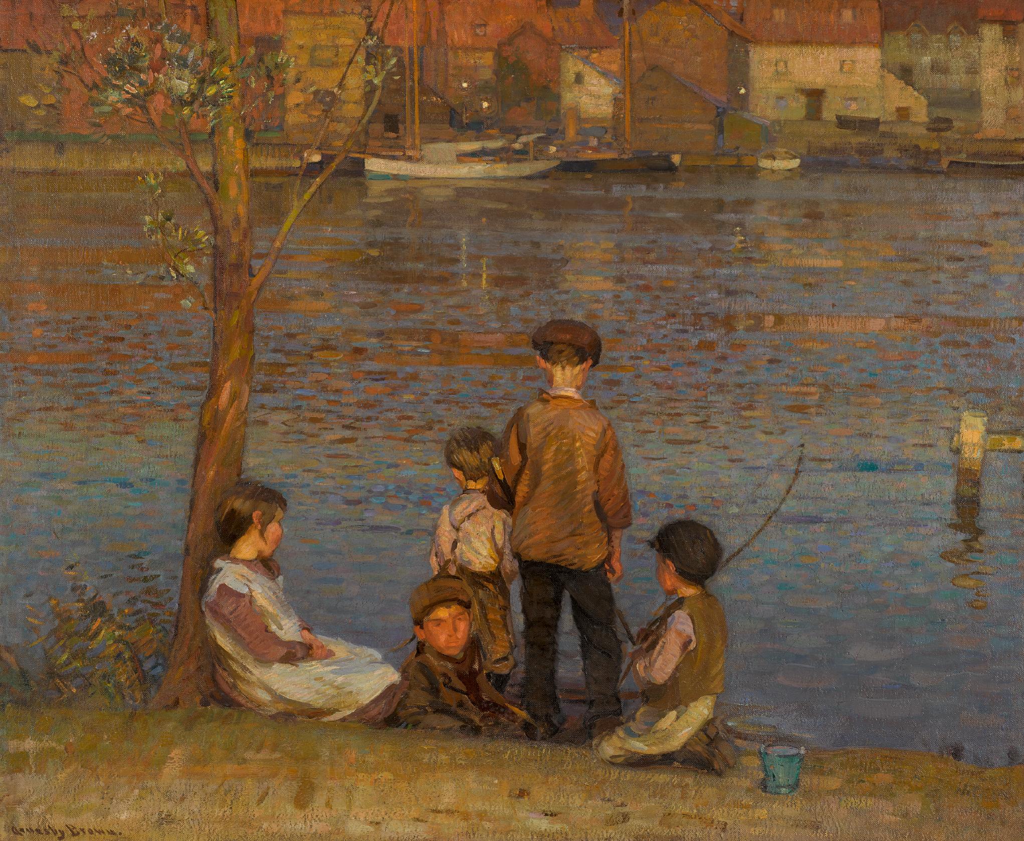 Sir John Alfred Arnesby Brown, R.A. - The River, Afterglow