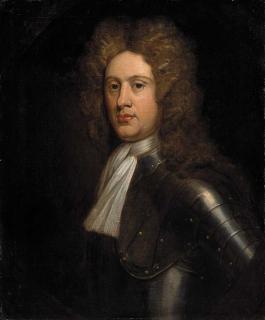 Sir John Baptist Medina - Portrait of a gentleman, bust-length, in armor