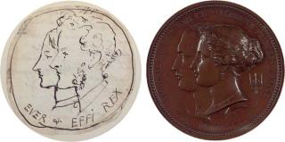 Sir John Everett Millais, Bt., P.R.A., R.W.S. - Drawing of the artist and his wife, Effie, as Queen Victoria and Prince Albert