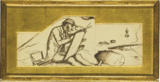 Sir John Everett Millais, Bt., P.R.A., R.W.S. - Porait Of The Artist\'S Brother, William Millais, With Canvas, Palette And Fishing Rod, Brig O\'Turk, Scotland