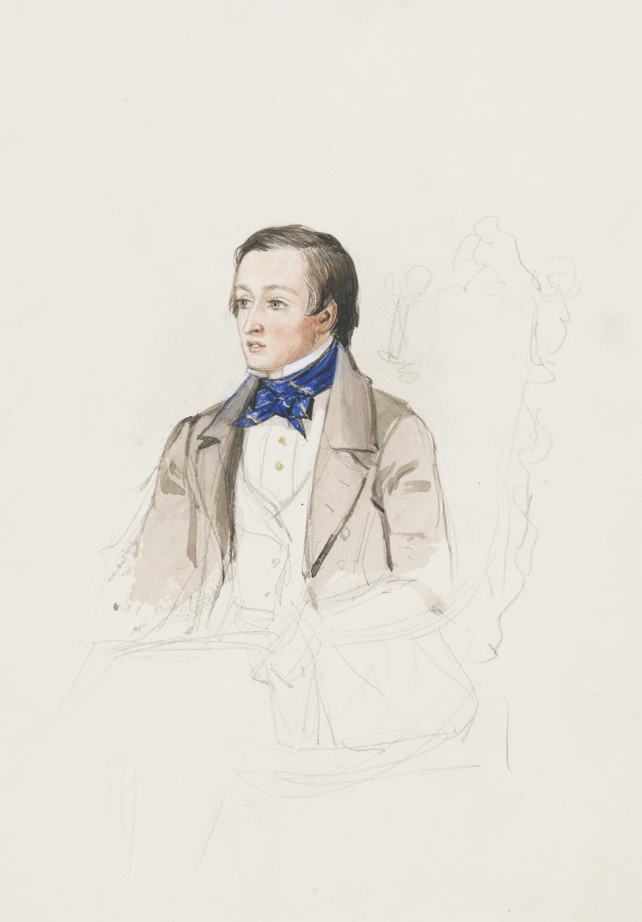 Sir John Everett Millais, Bt., P.R.A. - Portrait study of Mr R. Stephens of Merton College, Oxford