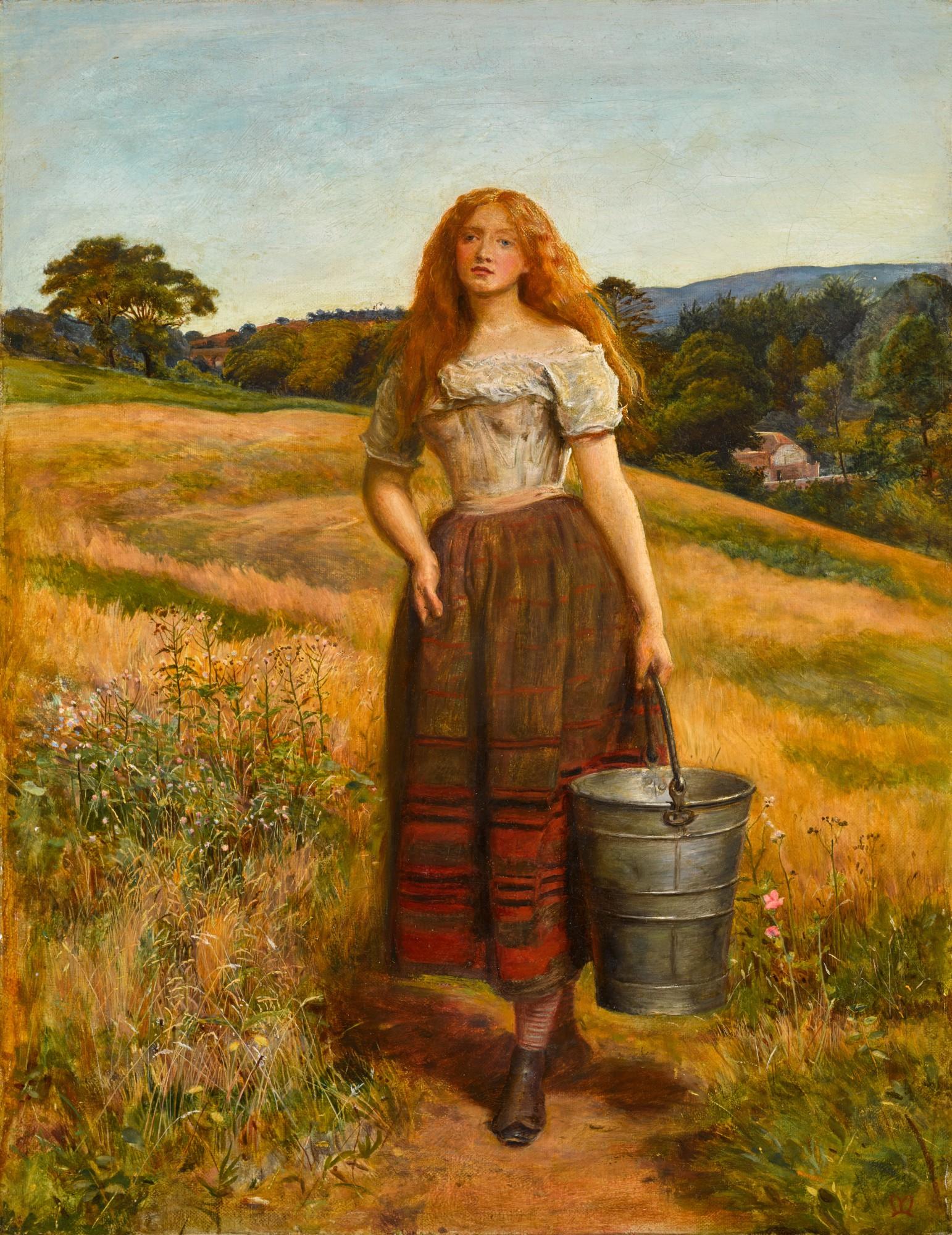Sir John Everett Millais, P.R.A. - Milking Time (The Farmer\'s Daughter)