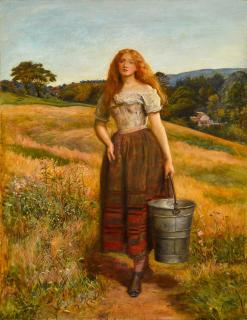 Sir John Everett Millais, P.R.A. - Milking Time (The Farmer\'s Daughter)