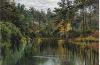 Sir John Gilbert, R.A., P.R.W.S. - A tranquil stretch of the river