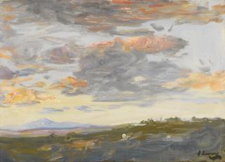 Sir John Lavery, R.A., R.H.A., R.S.A. - Evening Tangier, Looking Towards Algeciras